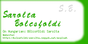 sarolta bolcsfoldi business card