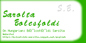 sarolta bolcsfoldi business card